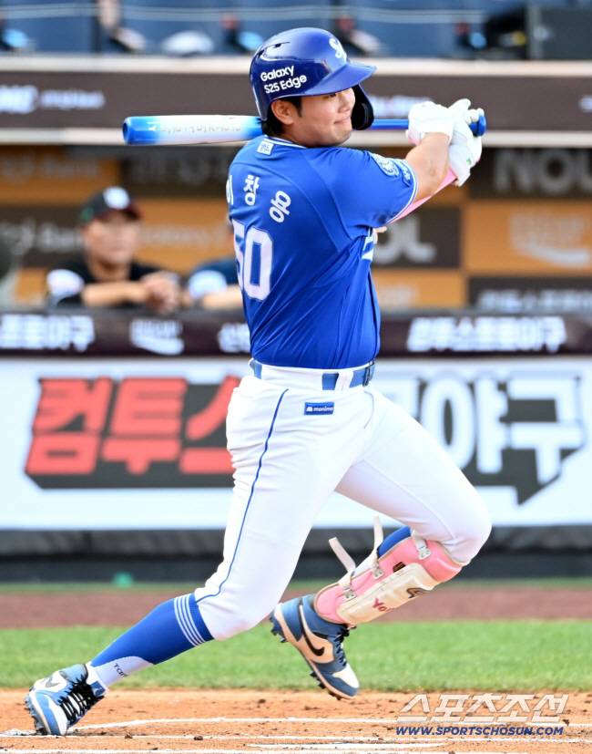 11일 대전 한화생명볼파크에서 열린 2025 KBO 퓨처스리그 올스타전, 1회초 2사 2루 남부올스타 삼성 이창용이 1타점 적시타를 치고 있다.  대전=허상욱 기자wook@sportschosun.com/2025.07.11/