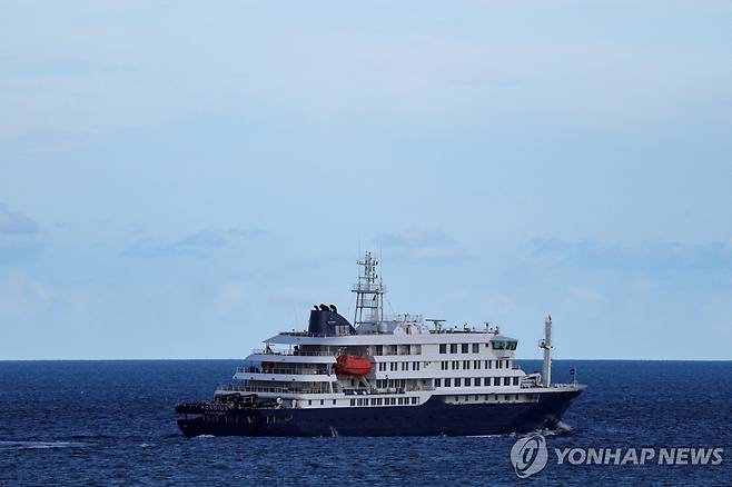 한타바이러스 집단감염이 일어나 크루즈선 MB 혼디우스 [로이터=연합뉴스. 재판매 및 DB 금지]