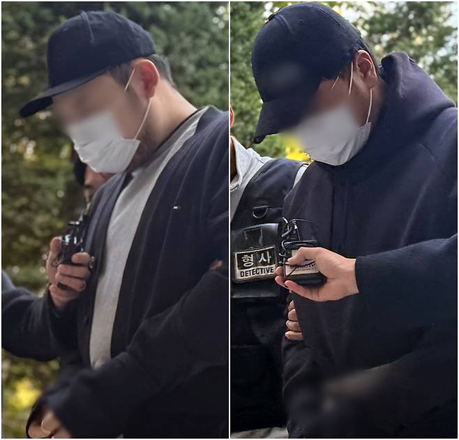 유튜버 '수탉'에 대한 살인미수와 공동감금 등 혐의를 받는 일당들이 지난해 10월 29일 오후 구속 전 피의자 심문(영장실질심사)을 받기 위해 인천지법에 출석하고 있다./뉴스1