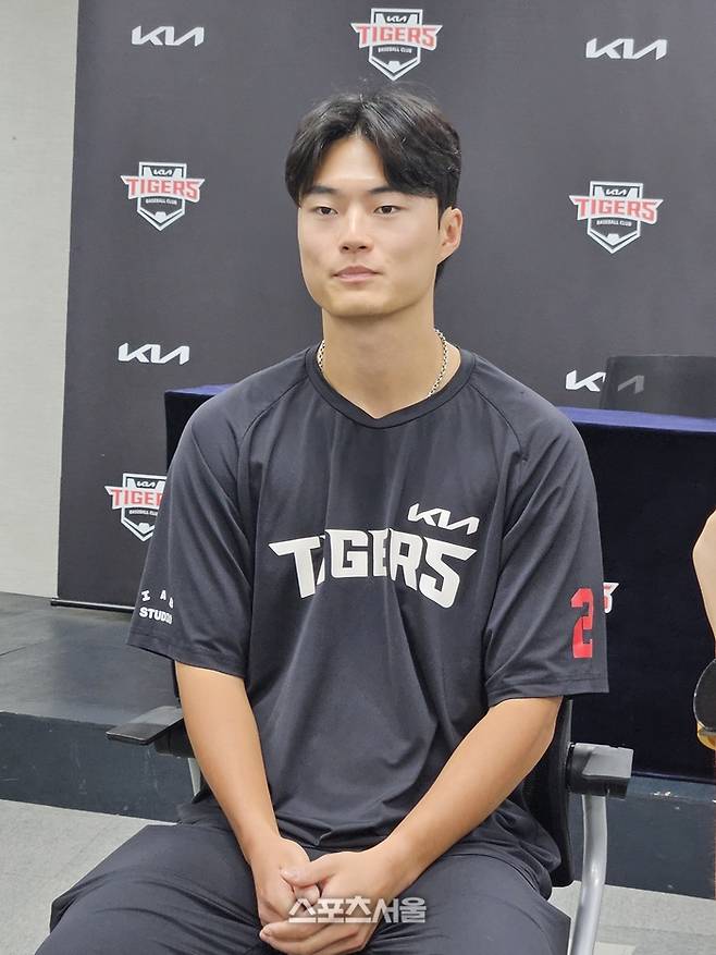 KIA 박민이 20일 광주-기아 챔피언스 필드에서 취재진 인터뷰에 응하고 있다. 광주 | 강윤식 기자 skywalker@sportsseoul.com