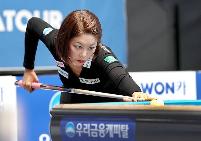 16강전 경기 펼치는 김가영. 사진 제공=PBA
