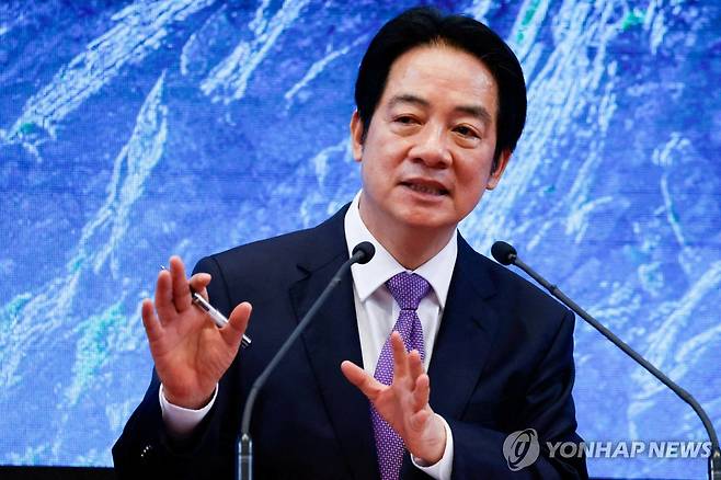 집권 2주년 맞이 연설하는 라이칭더 대만 총통 [로이터=연합뉴스. 재판매 및 DB금지]