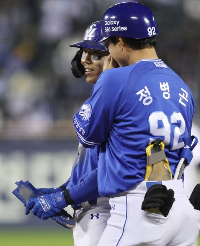 22일 존재감을 뽐낸 김성윤. 사진=삼성 제공