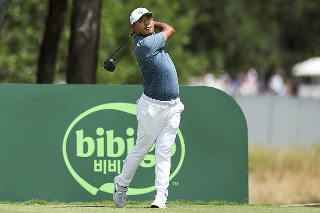 김시우가 PGA 투더 더CJ컵 바이런넬슨 3라운드 2번홀에서 티샷을 하고 있다. (사진=Getty Images for The CJ Cup)