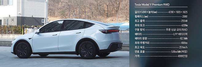 테슬라 모델 Y 프리미엄 RWD. /사진 박진우 기자