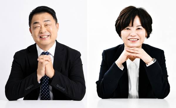 왼쪽부터 진보당 이영곤 후보, 노동당 안혜린 후보.