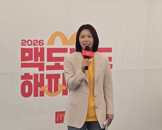 김기원 한국맥도날드 대표가 ‘2026 맥도날드 해피워크’ 의미를 설명하고 있다. (사진=신수정 기자)
