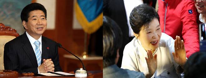 고(故) 노무현 전 대통령(왼쪽)과 박근혜 전 대통령. 연합뉴스·김영태 기자