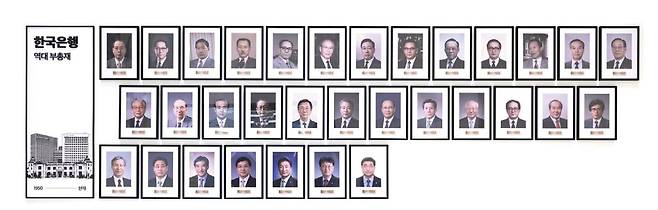 한국은행 역대 부총재 사진을 전시해놓은 모습 [한은 사보에서 캡처]