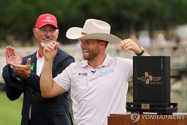 우승을 기뻐하는 윈덤 클라크 [Getty Images via AFP=연합뉴스]