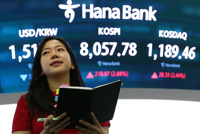 코스피, 8000선 재돌파.연합뉴스