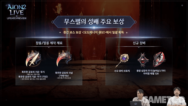 무스펠의 성배 주요 보상&nbsp;[사진=아이온2 유튜브]