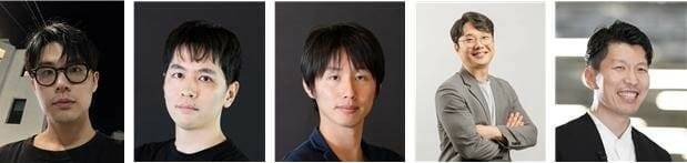 연구진. 왼쪽부터 오현빈 연구원(1저자, POSTECH 통합과정), 타키다 유타 및 우에사카 토시미츠 연구원(소니 AI), 오태현 교수(KAIST 전산학부), 미츠후지 유키 부사장(소니 AI/뉴욕대 방문연구교수 겸)