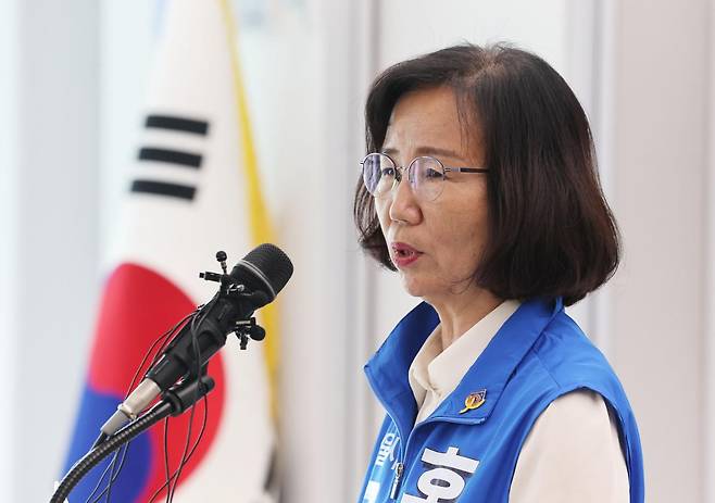 홍제남 서울교육감 후보가 26일 서울 용산구 서울시교육청에서 공약 발표를 하고 있다. 연합뉴스