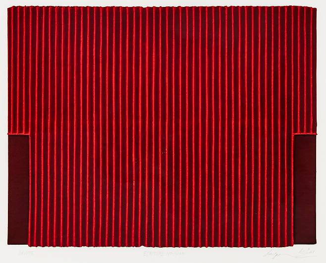 ″Ecriture No.161231″ by Korean dansaekhwa artist Park Seo-Bo [JOONGANG ILBO]