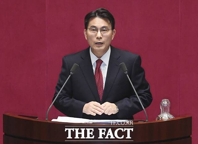 윤상현 국민의힘 의원이 27일 호르무즈 해협에서 발생한 나무호 피격 사건과 관련해 우리 정부의 강경 대응을 촉구했다. /박상민 기자