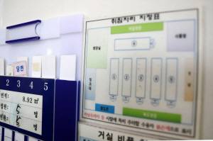 수용동 방 앞에 붙은 취침 자리 지정표. /광주전남기자협회 공동취재단