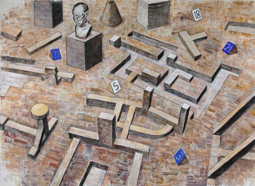 ‘무제’, 2025, 천에 혼합재료, 340x530cm