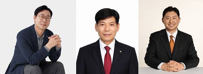 [화성=뉴시스] 6·3 지방선거 화성시장 후보군. 사진 왼쪽부터 정명근 더불어민주당 후보, 박태경 국민의힘 후보, 전성균 개혁신당 후보. (사진=뉴시스 DB). photo@newsis.com *재판매 및 DB 금지