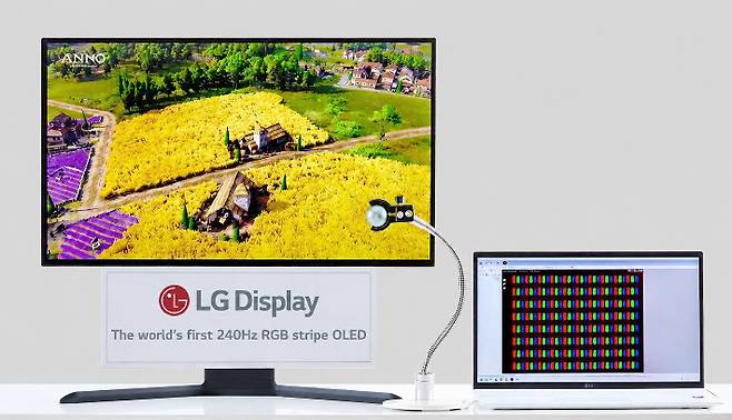 LG디스플레이의 240Hz RGB 스트라이프 OLED.  LG디스플레이 제공