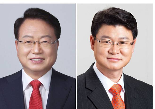 울진군수 선거에 나선 손병복(좌측) 국민의힘 후보와 무소속 황이주 후보. 자료사진