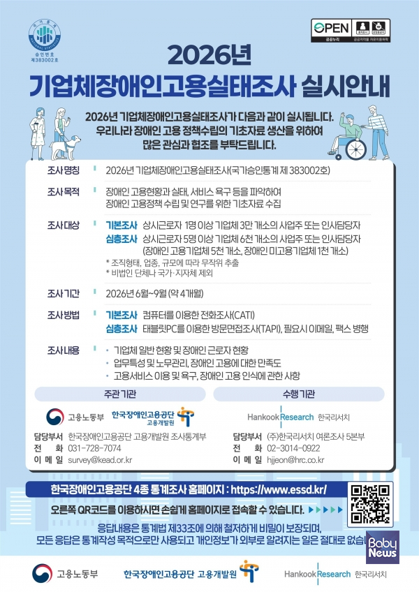 기업체장애인고용실태조사.&nbsp;ⓒ한국장애인고용공단