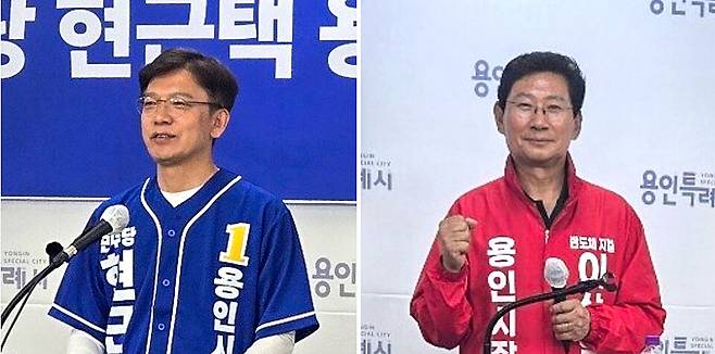 ▲ 더불어민주당 현근택 용인시장 후보·국민의힘 이상일 용인시장 후보.&nbsp;/김종성 기자 jskim3623@incheonilbo.com