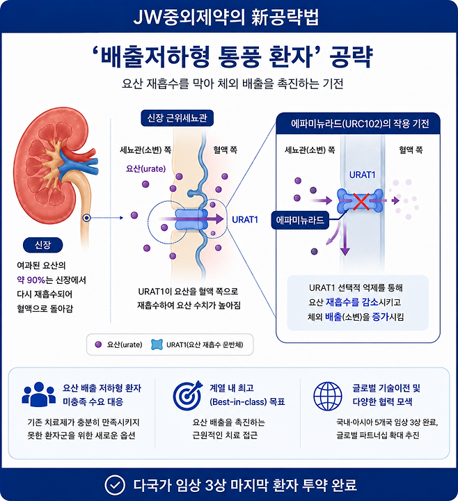 ‘제네릭 천하’ 통풍 치료제 시장…JW중외제약은 ‘새 판’ 노린다