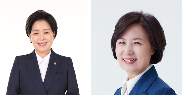 (왼쪽)양향자 국민의힘 경기도지사 후보, 추미애 더불어민주당 경기도지사 후보. [사진=추미애, 양향자 캠프]
