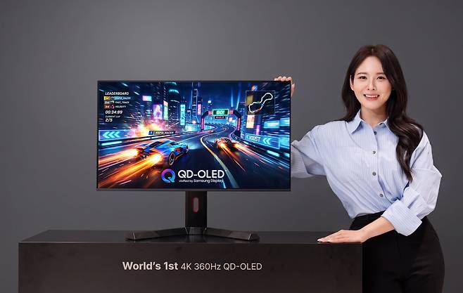 삼성디스플레이는 모니터 최초로 4K 해상도에 360Hz(헤르츠) 고주사율을 동시에 구현한 QD-OLED(퀀텀닷 유기발광다이오드) 디스플레이를 개발했다고 최근 밝혔다. /삼성디스플레이