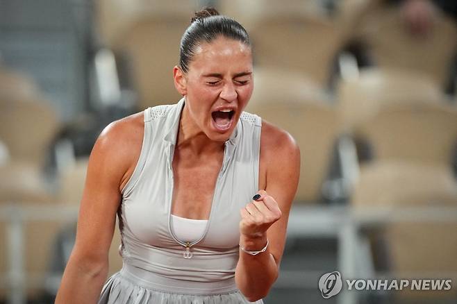 마르타 코스튜크(15위·우크라이나) 8강전 경기 모습 [AFP=연합뉴스]