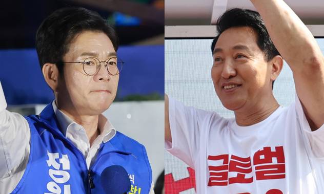 정원오 더불어민주당 서울시장 후보(왼쪽), 오세훈 국민의힘 후보 [사진=연합뉴스]
