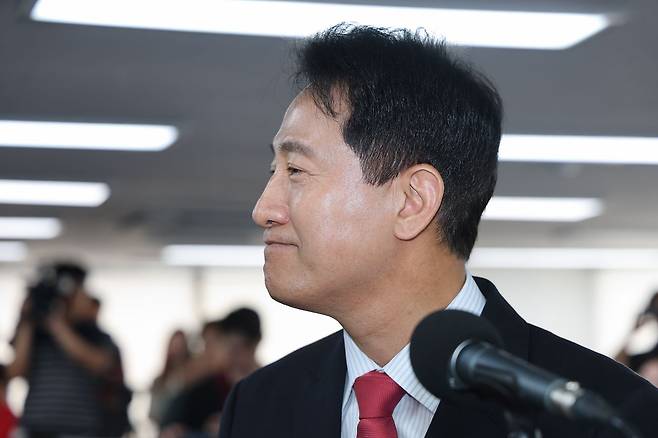 6·3 지방선거에서 승리해 사상 첫 5선 서울시장이 된 오세훈 국민의힘 후보. 연합뉴스