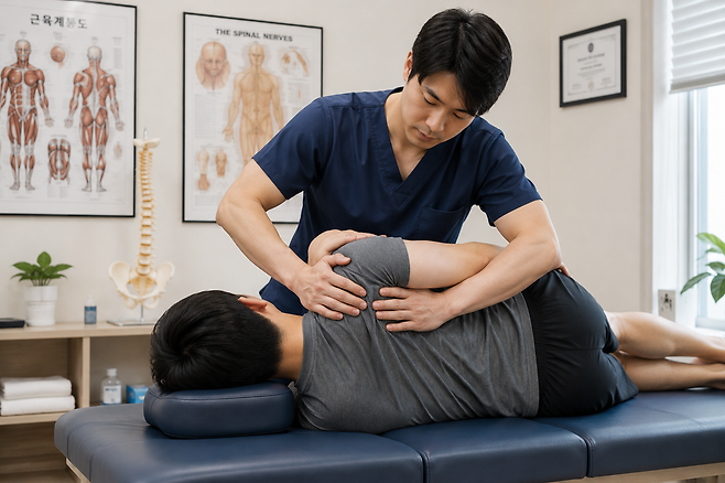 도수치료 가격이 다음 달부터 4만대로 고정되고, 연간 이용 횟수도 최대 24회로 제한된다. 사진·ChatGPT 생성