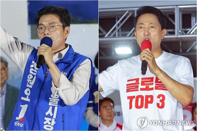 서울시장 더불어민주당 정원오 후보(좌), 국민의힘 오세훈 후보 / 사진=연합뉴스