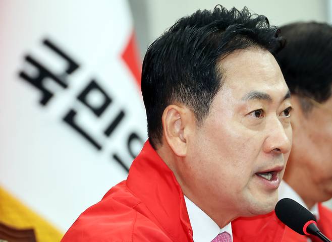 장동혁 국민의힘 상임선거대책위원장이 6·3 지방선거일인 3일 국회에서 열린 마지막 중앙선거대책위원회의에서 발언하는 모습. [연합뉴스]