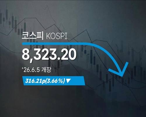 [코스피] 316.21p(3.66%) 내린 8,323.20(개장) - 2026년 6월 5일