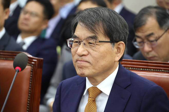 지난해 10월15일 국회 행정안전위원회에서 열린 중앙선거관리위원회, 인사혁신처 등에 대한 국정감사에 참석한 노태악 중앙선거관리위원장 ⓒ시사저널 박은숙
