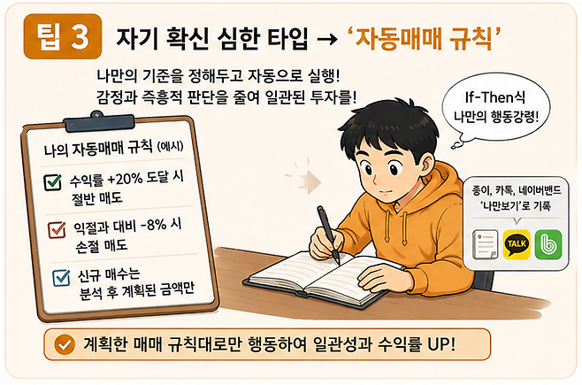 과잉확신 성향 투자자에게 필요한 '자동매매 규칙'. 챗GPT 생성 이미지