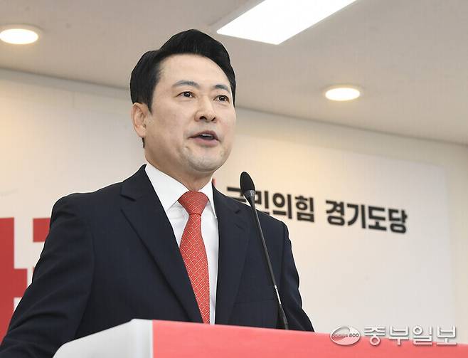 장동혁 국민의힘 대표가 6일경기 수원시 국민의힘 경기도당에서 열린 '제9회 전국동시지방선거 경기도당 필승결의대회'에서 발언하고 있다. 임채운 기자