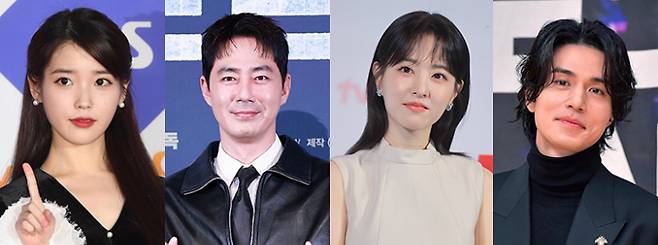 가수 겸 배우 아이유·배우 조인성·박보영·이동욱. 노컷뉴스·연합뉴스