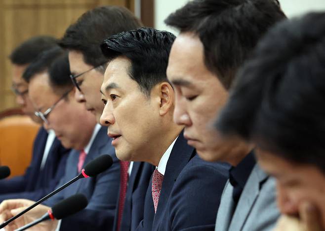 [이데일리 노진환 기자] 장동혁 국민의힘 대표가 8일 서울 여의도 국회에서 열린 최고위원회의에서 모두발언을 하고 있다.