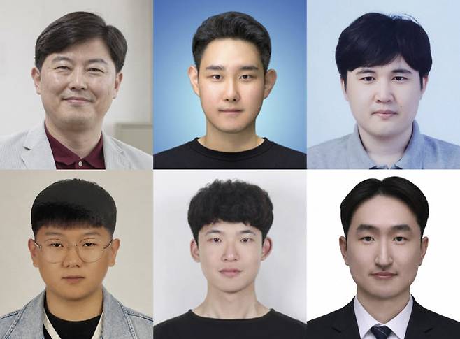 (윗줄 왼쪽부터)성균관대의 김태성 기계공학부 교수(교신저자), 제1저자 이진형 석박통합과정생, 김건형 박사과정생, (아랫줄 왼쪽부터)이동호 박사과정생, 손서우 박사과정생, 석현호 박사후연구원. (사진=성균관대)