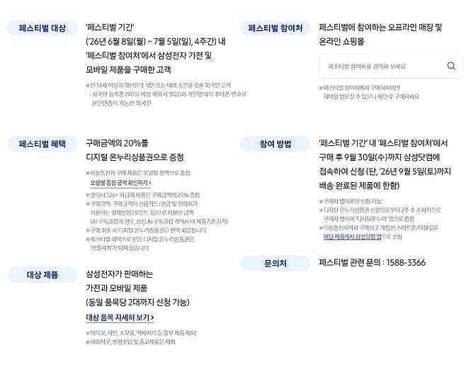 삼성전자 감사 페스티벌, 20% 온누리상품권 환급 ©삼성전자&nbsp;