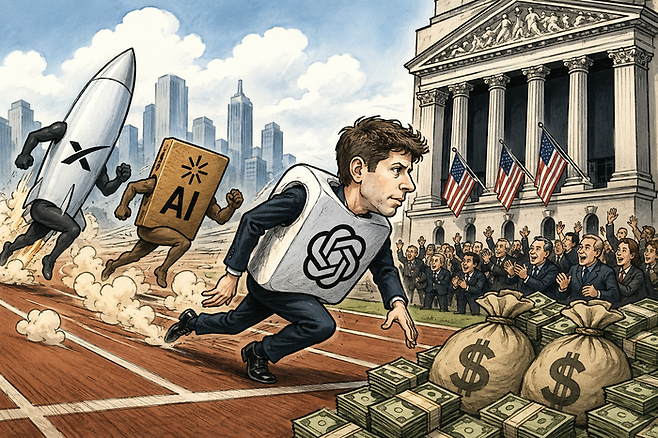 오픈AI IPO 신청서 제출...AI 기업들, 월가 자금 전쟁 [그림=챗GPT]