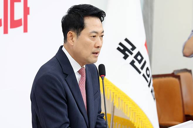 장동혁 국민의힘 대표가 지난 8일 국회에서 기자회견 하는 모습. [연합뉴스]