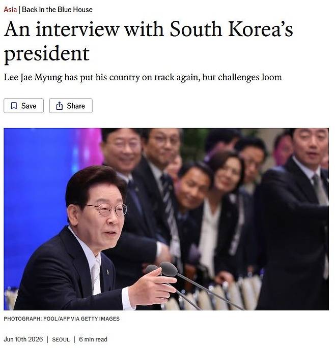 An interview with South Korea’s president. The Economist