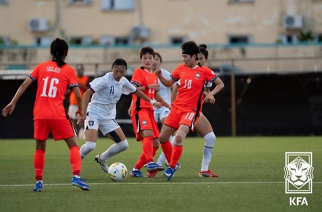[서울=뉴시스] 대만전에 출전한 한국 여자 축구 대표팀. (사진=대한축구협회 제공) 2026.06.09. photo@newsis.com *재판매 및 DB 금지