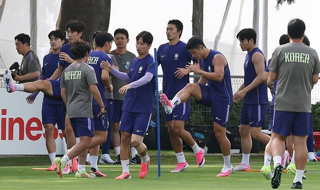 훈련 중인 홍명보호 선수들. 2026.6.11 ⓒ 뉴스1