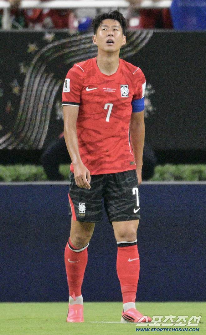 12일(한국시각) 멕시코 과달라하라 사포판의 에스타디오 과달라하라에서 열린 2026 북중미월드컵 대한민국과 체코의 경기. 손흥민이 득점 실패 후 아쉬워하고 있다. 사포판(멕시코)=허상욱 기자wook@sportschosun.com/2026.06.12/